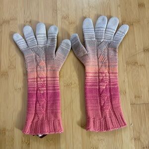 Missoni Pink Ombré Cashmere long knit gloves